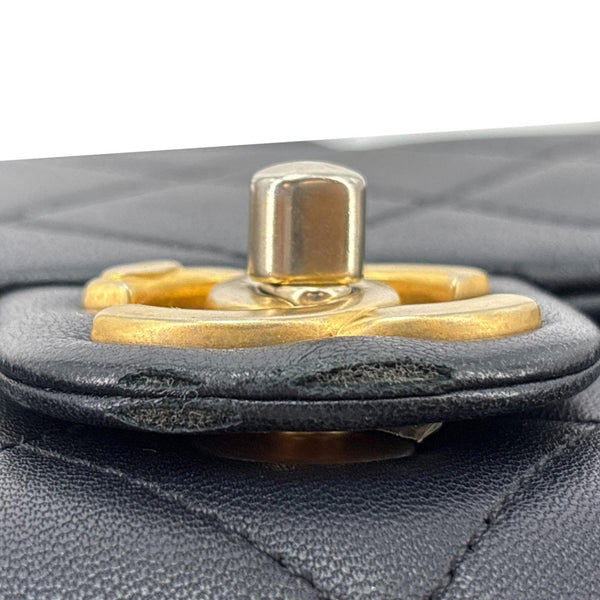 CHANEL In The Loop Flap Medium Quilted Lambskin Leather Shoulder Bag Black