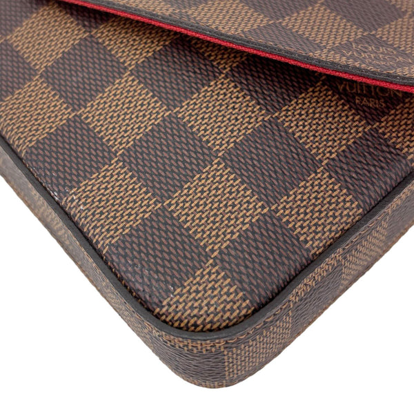 LOUIS VUITTON Felicie Pochette Damier Ebene Crossbody Bag Brown