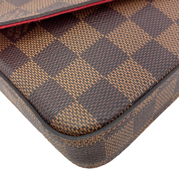 LOUIS VUITTON Felicie Pochette Damier Ebene Crossbody Bag Brown