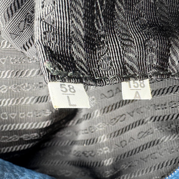 PRADA Vitello Daino Leather Shopping Tote Bag Blue