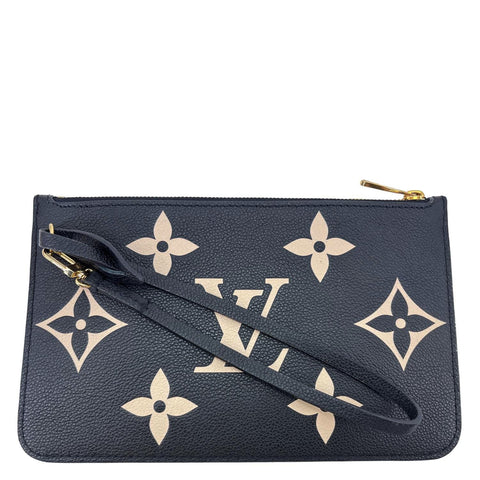 LOUIS VUITTON Monogram Empreinte Leather Bicolor Wristlet Black