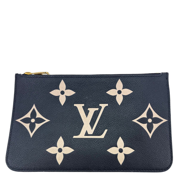 LOUIS VUITTON Monogram Empreinte Leather Bicolor Wristlet Black
