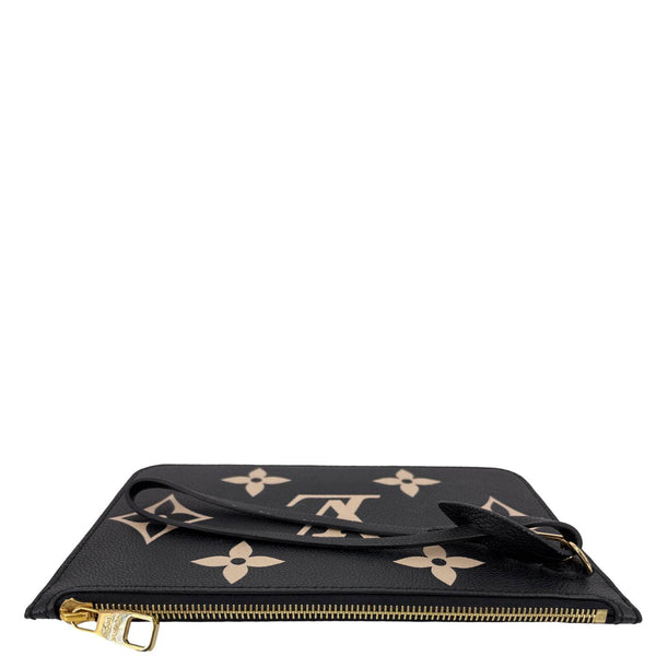 LOUIS VUITTON Monogram Empreinte Leather Bicolor Wristlet Black