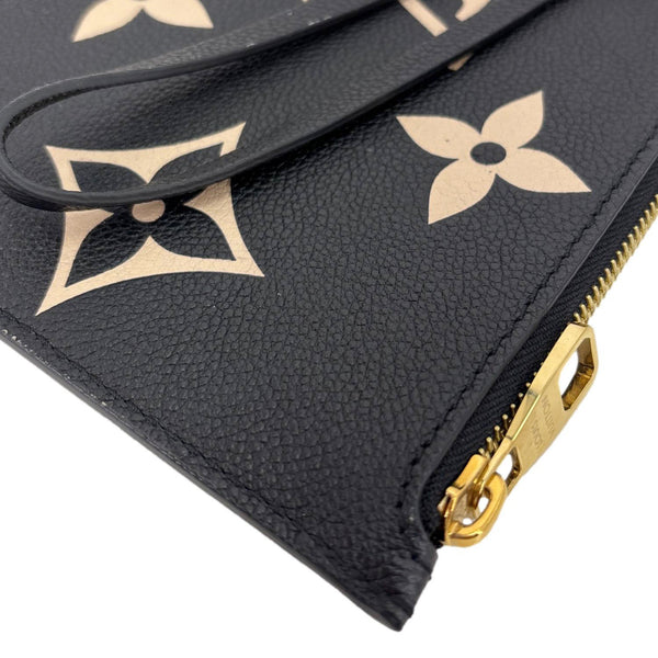 LOUIS VUITTON Monogram Empreinte Leather Bicolor Wristlet Black