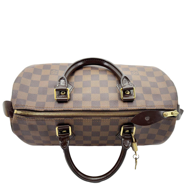 LOUIS VUITTON Speedy 30 Damier Ebene Satchel Bag Brown