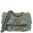 CHANEL 19 Flap Medium Sequins Shoulder Bag Green