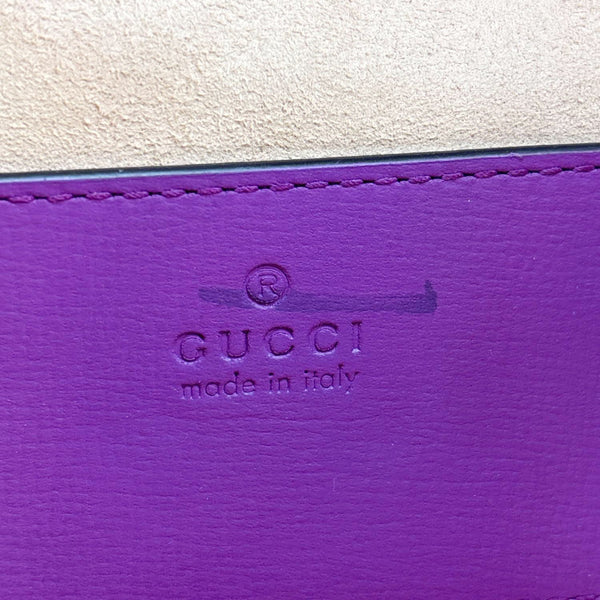 GUCCI Horsebit 1955 Web Mini Leather Shoulder Bag Purple 724713