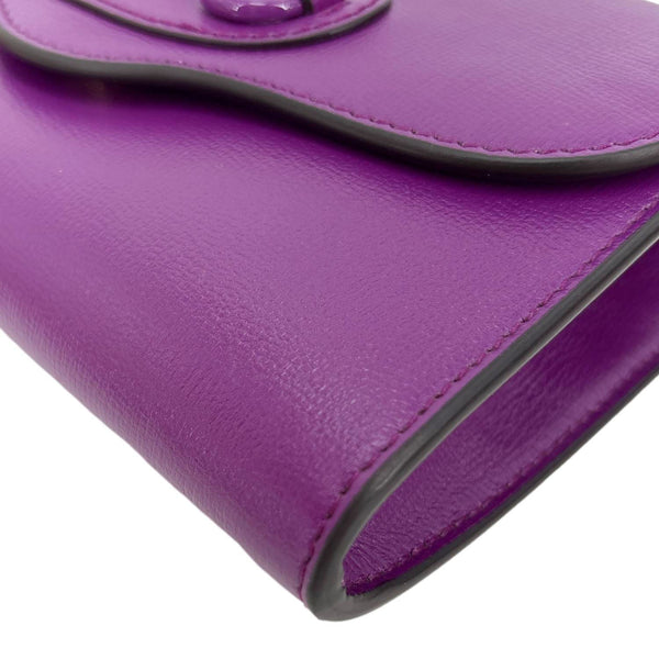 GUCCI Horsebit 1955 Web Mini Leather Shoulder Bag Purple 724713