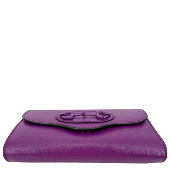 GUCCI Horsebit 1955 Web Mini Leather Shoulder Bag Purple 724713