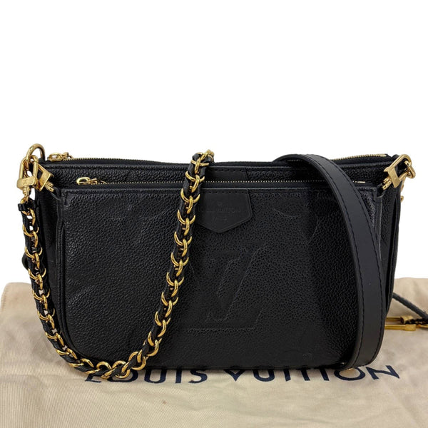 LOUIS VUITTON Multi Pochette Accessoires Monogram Empreinte Leather Crossbody Bag Black