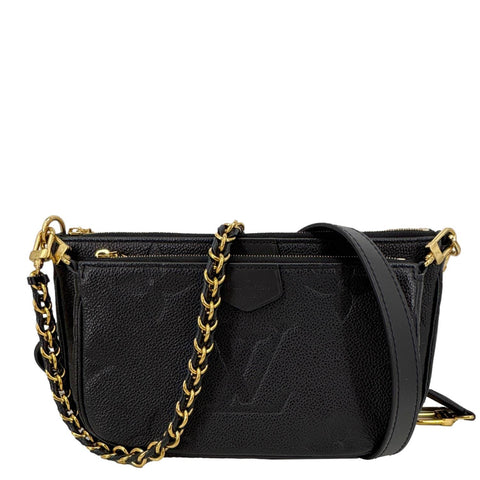 LOUIS VUITTON Multi Pochette Accessoires Monogram Empreinte Leather Crossbody Bag Black