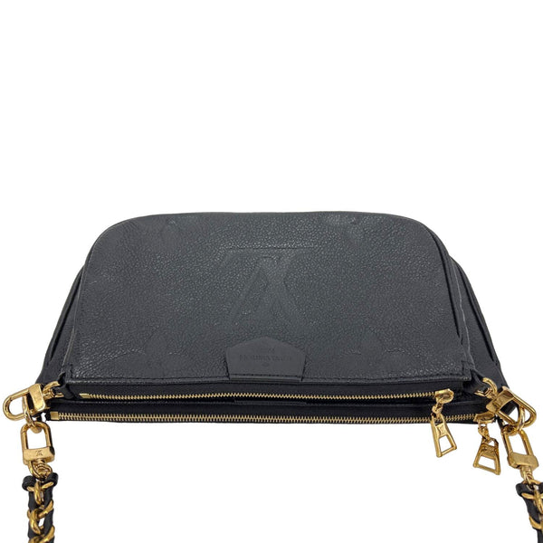 LOUIS VUITTON Multi Pochette Accessoires Monogram Empreinte Leather Crossbody Bag Black