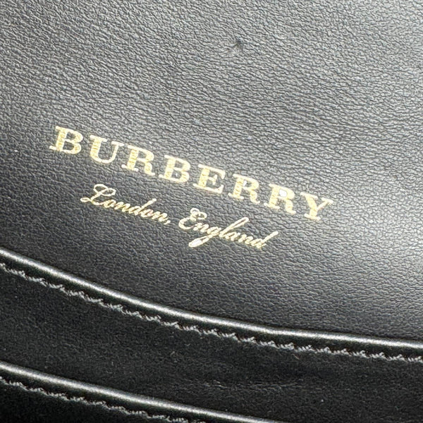 BURBERRY Buckle Small Grainy Calfskin Leather Chain Crossbody Bag Black