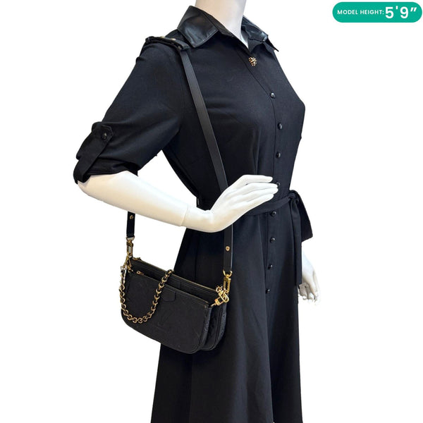 LOUIS VUITTON Multi Pochette Accessoires Monogram Empreinte Leather Crossbody Bag Black