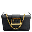 BURBERRY Buckle Small Grainy Calfskin Leather Chain Crossbody Bag Black