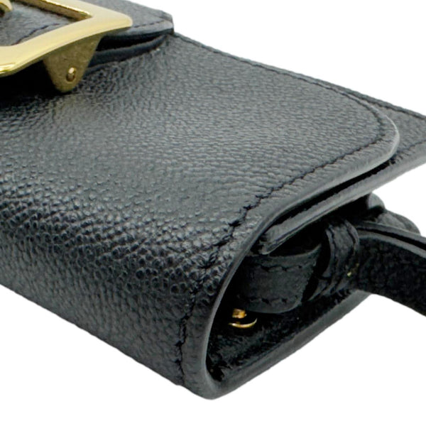 BURBERRY Buckle Small Grainy Calfskin Leather Chain Crossbody Bag Black