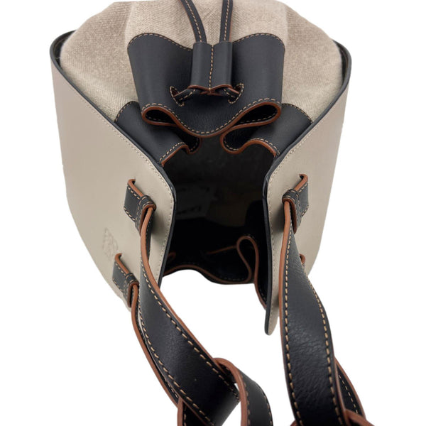 LOEWE Hammock Canvas and Leather Shoulder Bag Cream
