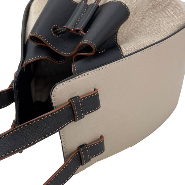 LOEWE Hammock Canvas and Leather Shoulder Bag Cream