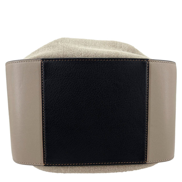 LOEWE Hammock Canvas and Leather Shoulder Bag Cream