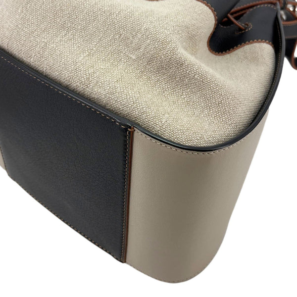 LOEWE Hammock Canvas and Leather Shoulder Bag Cream