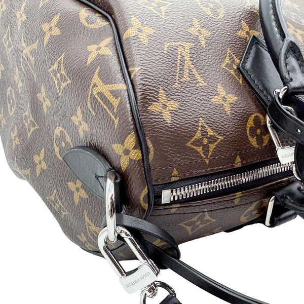 LOUIS VUITTON Speedy Soft 30 Dark Monogram Canvas Shoulder Bag Brown