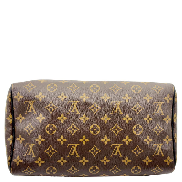 LOUIS VUITTON Speedy Soft 30 Dark Monogram Canvas Shoulder Bag Brown