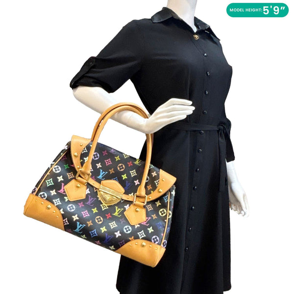 LOUIS VUITTON Beverly GM Monogram Multicolor Satchel Bag Black