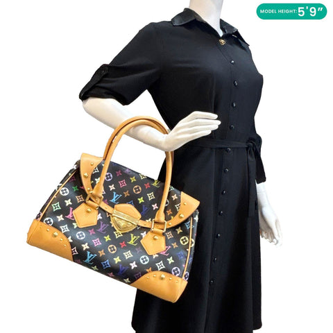 LOUIS VUITTON Beverly GM Monogram Multicolor Satchel Bag Black