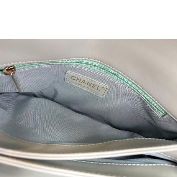 CHANEL Citizen Chic Flap Small Quilted Leather Crossbody Bag Light Green