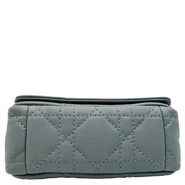 CHRISTIAN DIOR Micro Caro Supple Cannage Bag Chain Wallet Light Blue