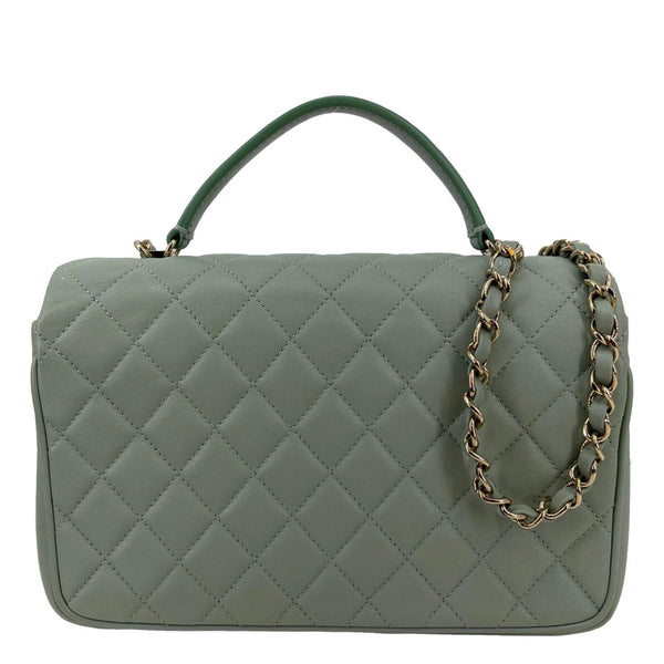 CHANEL Citizen Chic Flap Small Quilted Leather Crossbody Bag Light Green