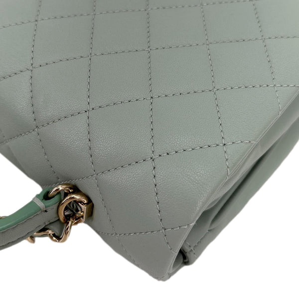 CHANEL Citizen Chic Flap Small Quilted Leather Crossbody Bag Light Green