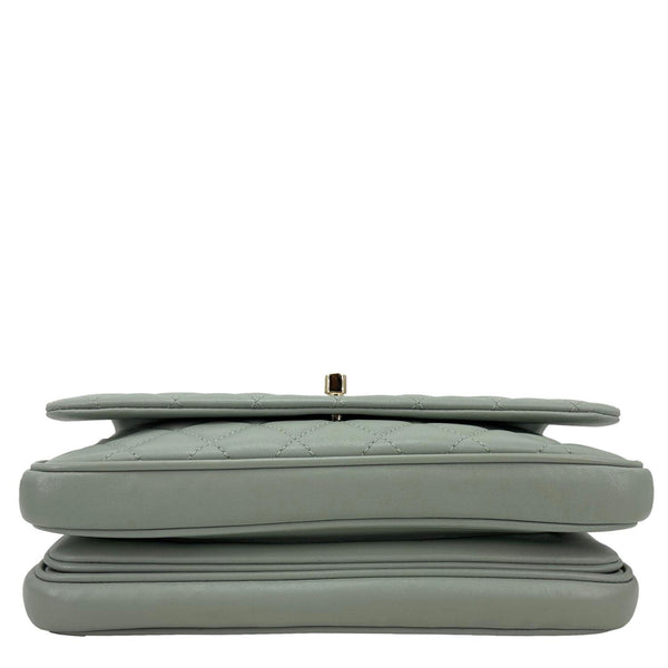 CHANEL Citizen Chic Flap Small Quilted Leather Crossbody Bag Light Green