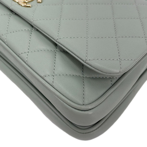 CHANEL Citizen Chic Flap Small Quilted Leather Crossbody Bag Light Green