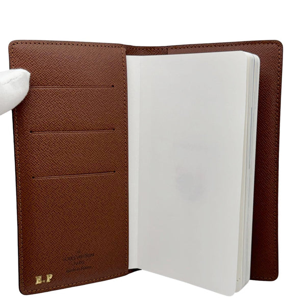LOUIS VUITTON Pocket Agenda Cover Monogram Canvas Bifold Wallet Brown