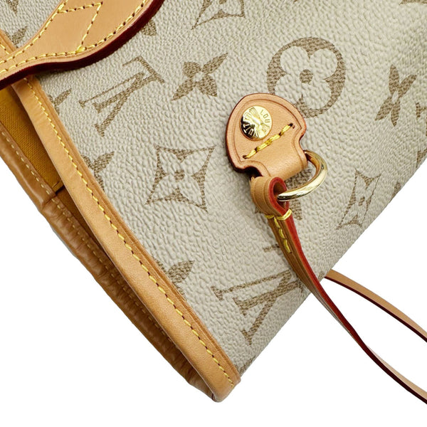 LOUIS VUITTON Neverfull MM Monopaname Canvas Tote Bag Beige Ocher