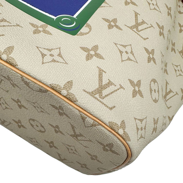 LOUIS VUITTON Neverfull MM Monopaname Canvas Tote Bag Beige Ocher