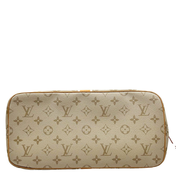 LOUIS VUITTON Neverfull MM Monopaname Canvas Tote Bag Beige Ocher