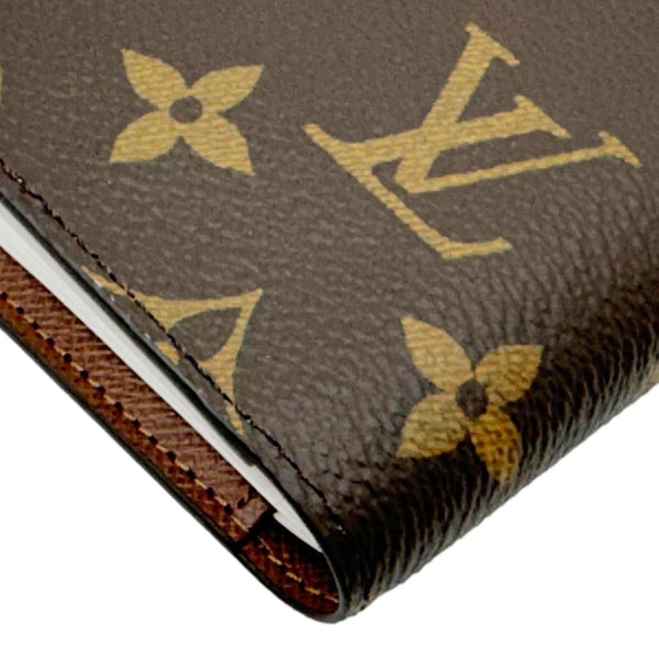 LOUIS VUITTON Pocket Agenda Cover Monogram Canvas Bifold Wallet Brown