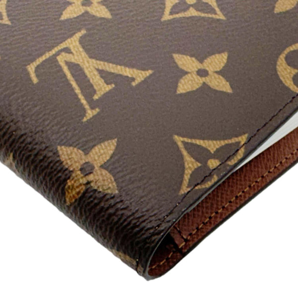 LOUIS VUITTON Pocket Agenda Cover Monogram Canvas Bifold Wallet Brown