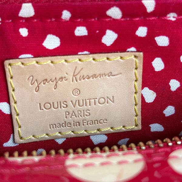 LOUIS VUITTON Papillon Yayoi Kusama Infinity Dots Monogram Vernis Dots Satchel Bag Red