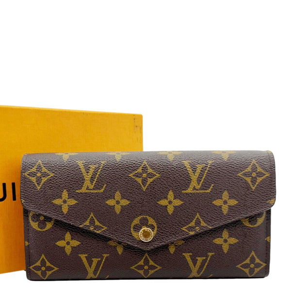 LOUIS VUITTON Sarah Monogram Canvas Wallet Brown