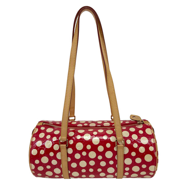 LOUIS VUITTON Papillon Yayoi Kusama Infinity Dots Monogram Vernis Dots Satchel Bag Red