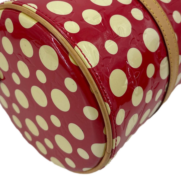LOUIS VUITTON Papillon Yayoi Kusama Infinity Dots Monogram Vernis Dots Satchel Bag Red