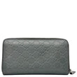 GUCCI GG Leather Zip Around Wallet Grey 447906