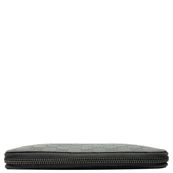 GUCCI GG Leather Zip Around Wallet Grey 447906