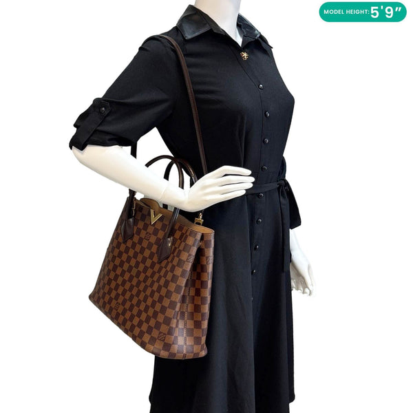 LOUIS VUITTON Kensington Damier Ebene Shoulder Bag Brown