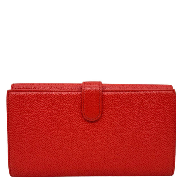 CHANEL Timeless CC Flap Caviar Leather Wallet Red