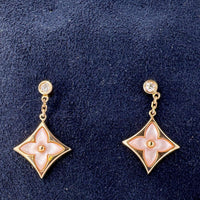 LOUIS VUITTON Color Blossom BB 18 Karat Pink Gold Star Ear Stud Golden