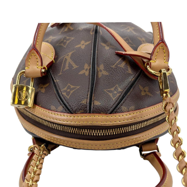 LOUIS VUITTON LV Egg Souple Monogram Canvas Shoulder Bag Brown